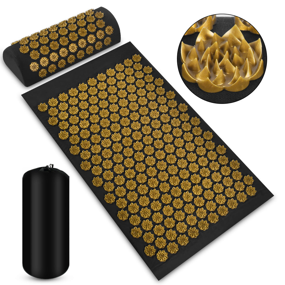 Acupressure Massage Mat Set for Stress, Muscle and Pain Relief.