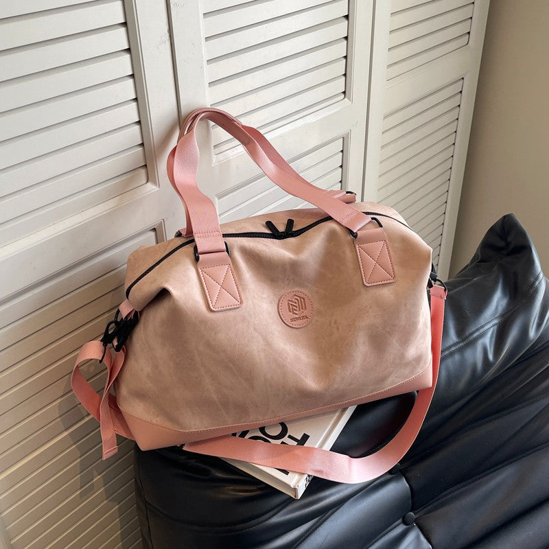 Large Capacity PU Leather Gym Duffel Bag | Travel & Sports Bag