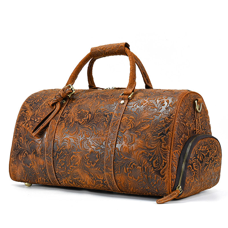 Vintage Leather Gym Duffel Bag | Travel & Leisure Bag