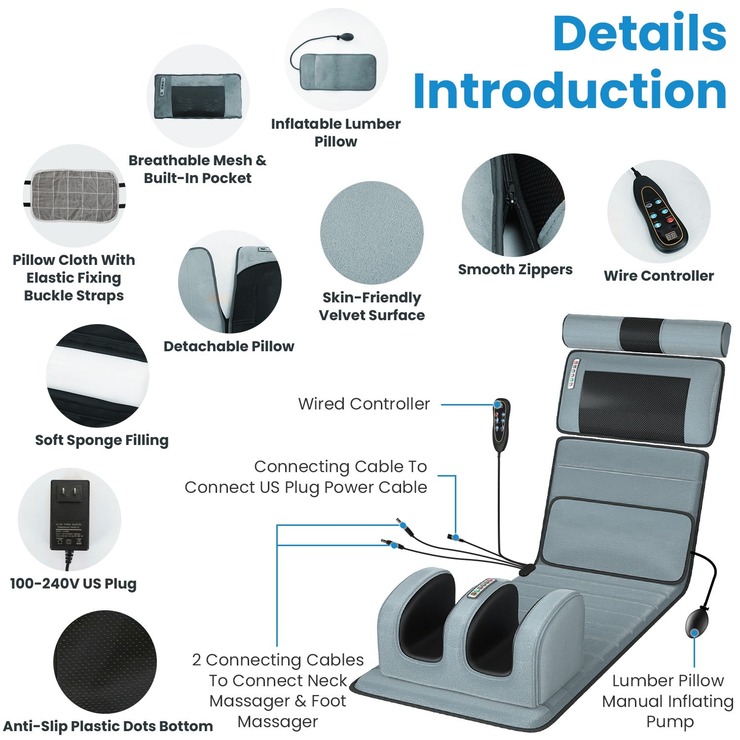 Full Body Electric Massage Mat for Total Relaxation