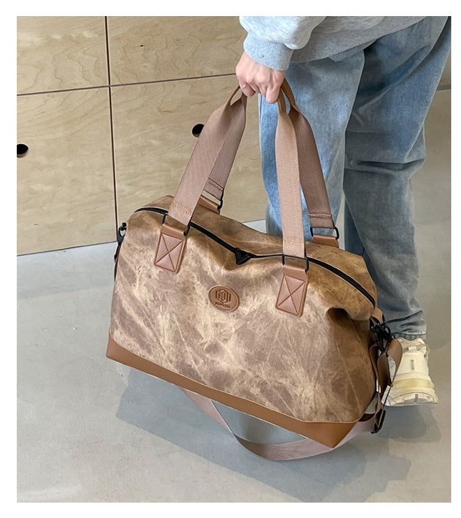 Large Capacity PU Leather Gym Duffel Bag | Travel & Sports Bag