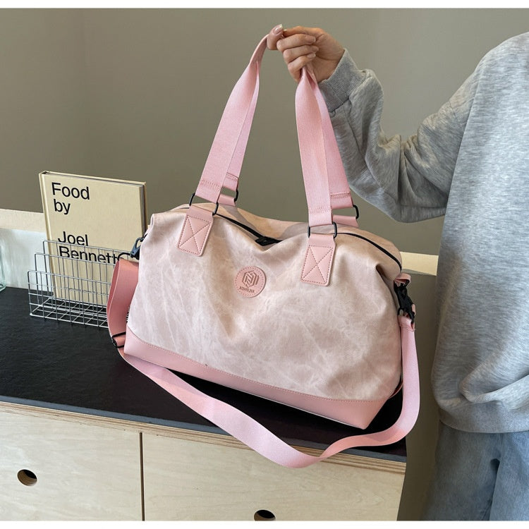 Large Capacity PU Leather Gym Duffel Bag | Travel & Sports Bag