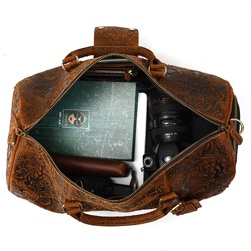 Vintage Leather Gym Duffel Bag | Travel & Leisure Bag