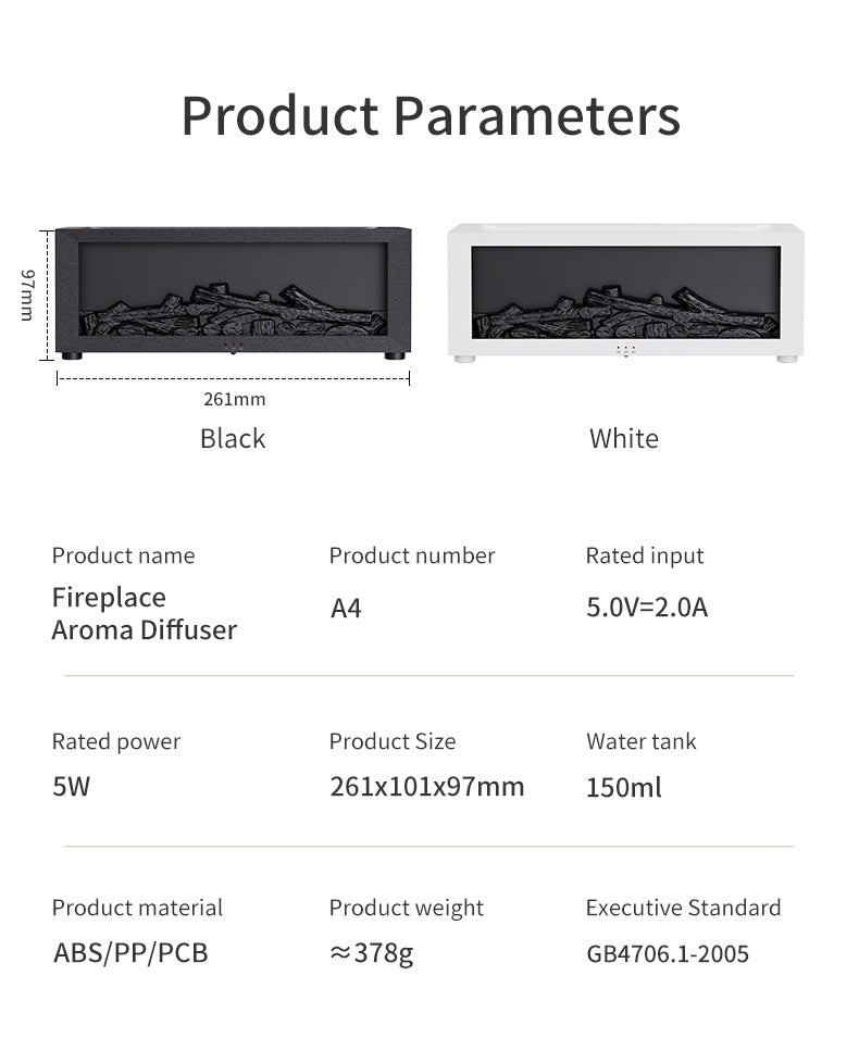 Fireplace Flame Aromatherapy Diffuser for Cozy Relaxation