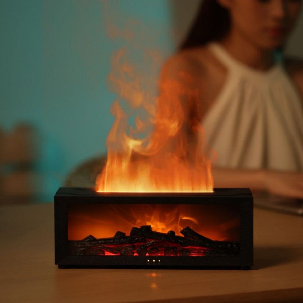 Fireplace Flame Aromatherapy Diffuser for Cozy Relaxation