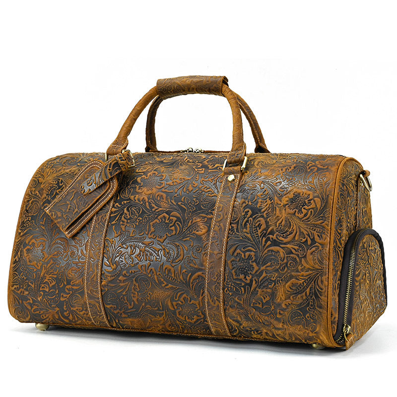 Vintage Leather Gym Duffel Bag | Travel & Leisure Bag